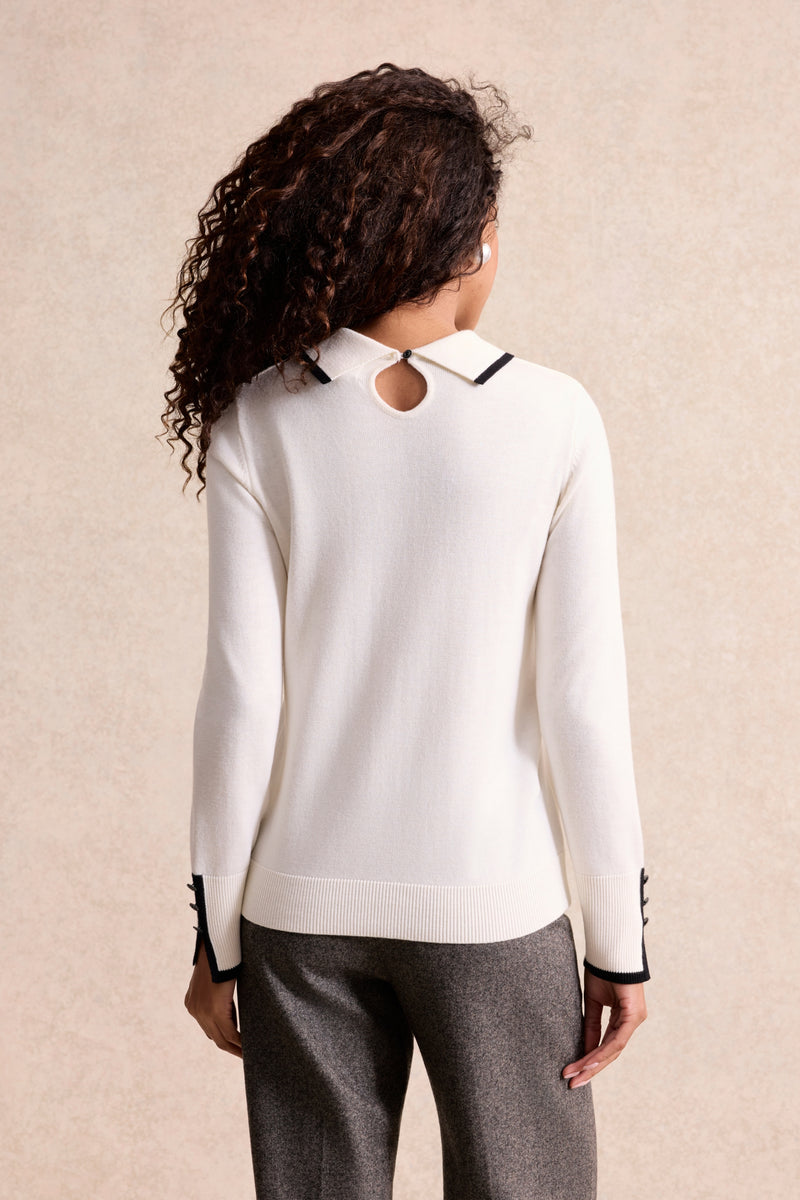 PULL FAKE BLANC