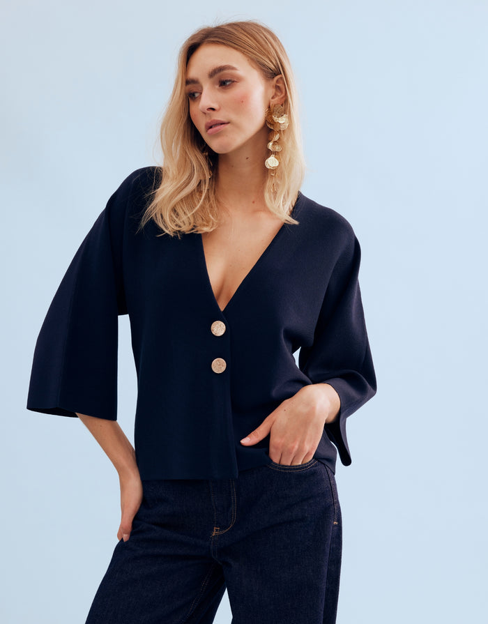 GILET LAURA MARINE