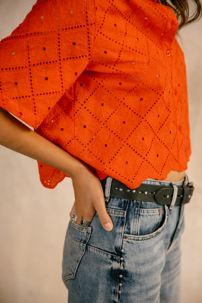 TOP CHAKO LACE ORANGE