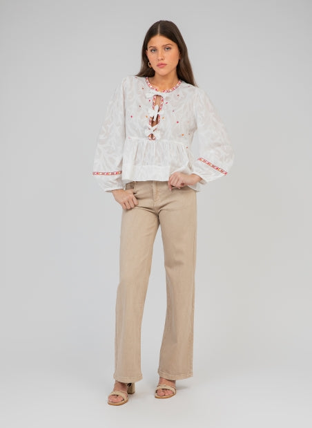 BLOUSE SERVANE ECRU